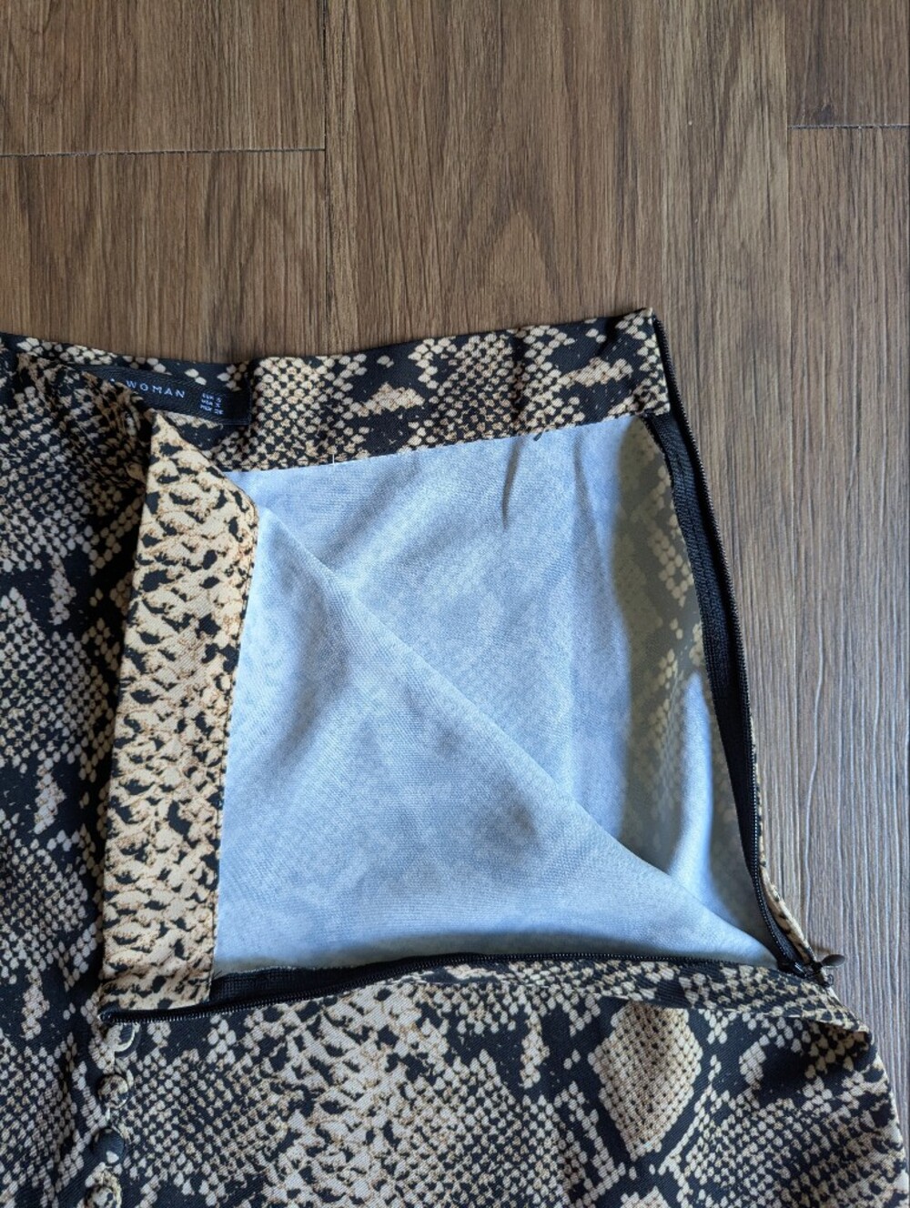Zara Snake-Print A-Line Midi Skirt Size S - Picture 5 of 6